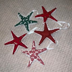 Set of 5 star shaped ornaments.